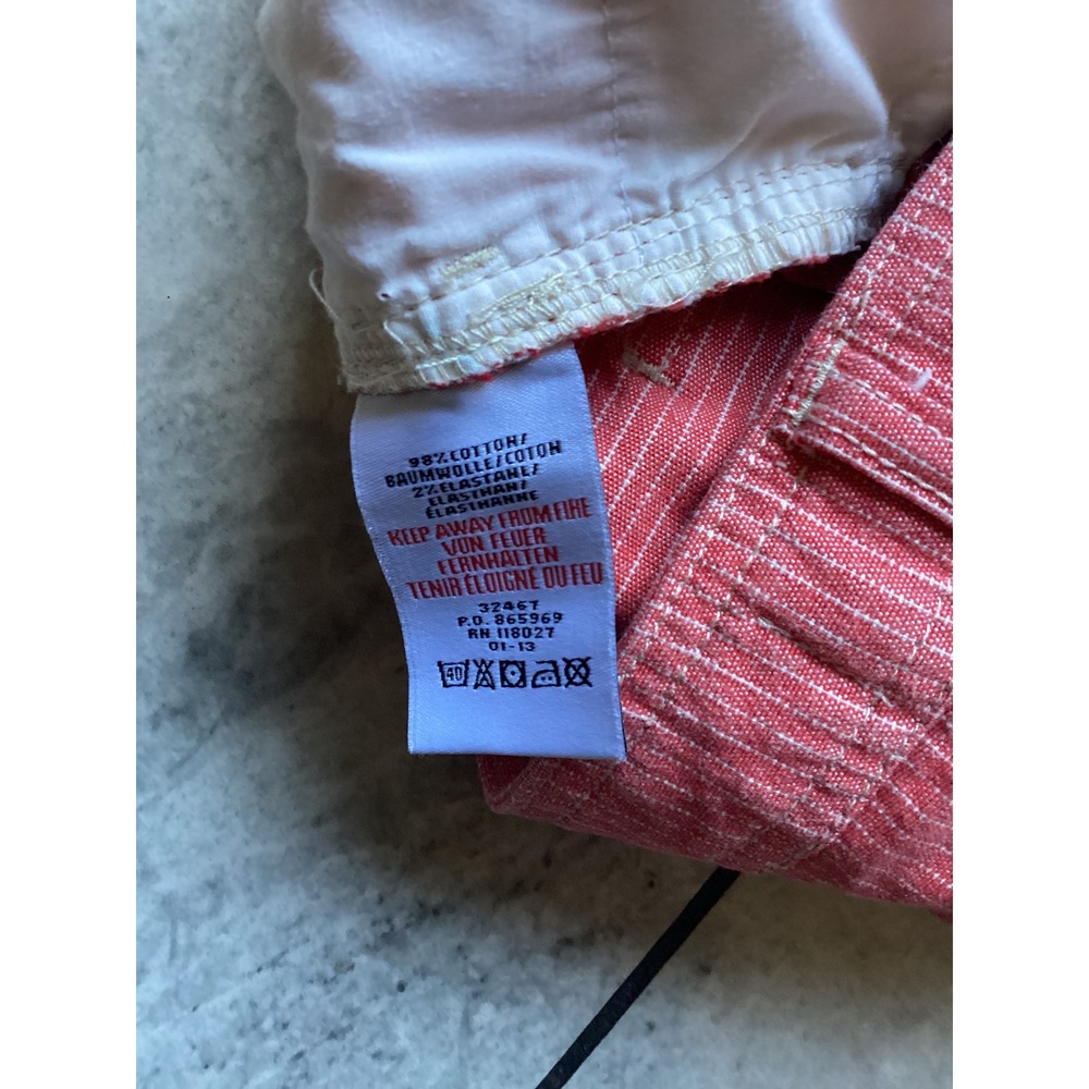 Mini Boden Girls Red White Pinstripe Heart Pocket Shorts Size 9Y 32467 - Picture 5 of 6